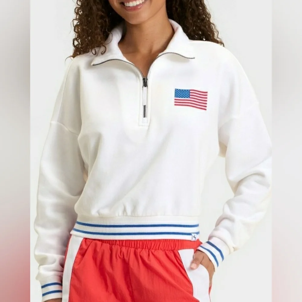 Joy Lab USA Cropped Pullover Sweatshirt - Picture 3 of 6